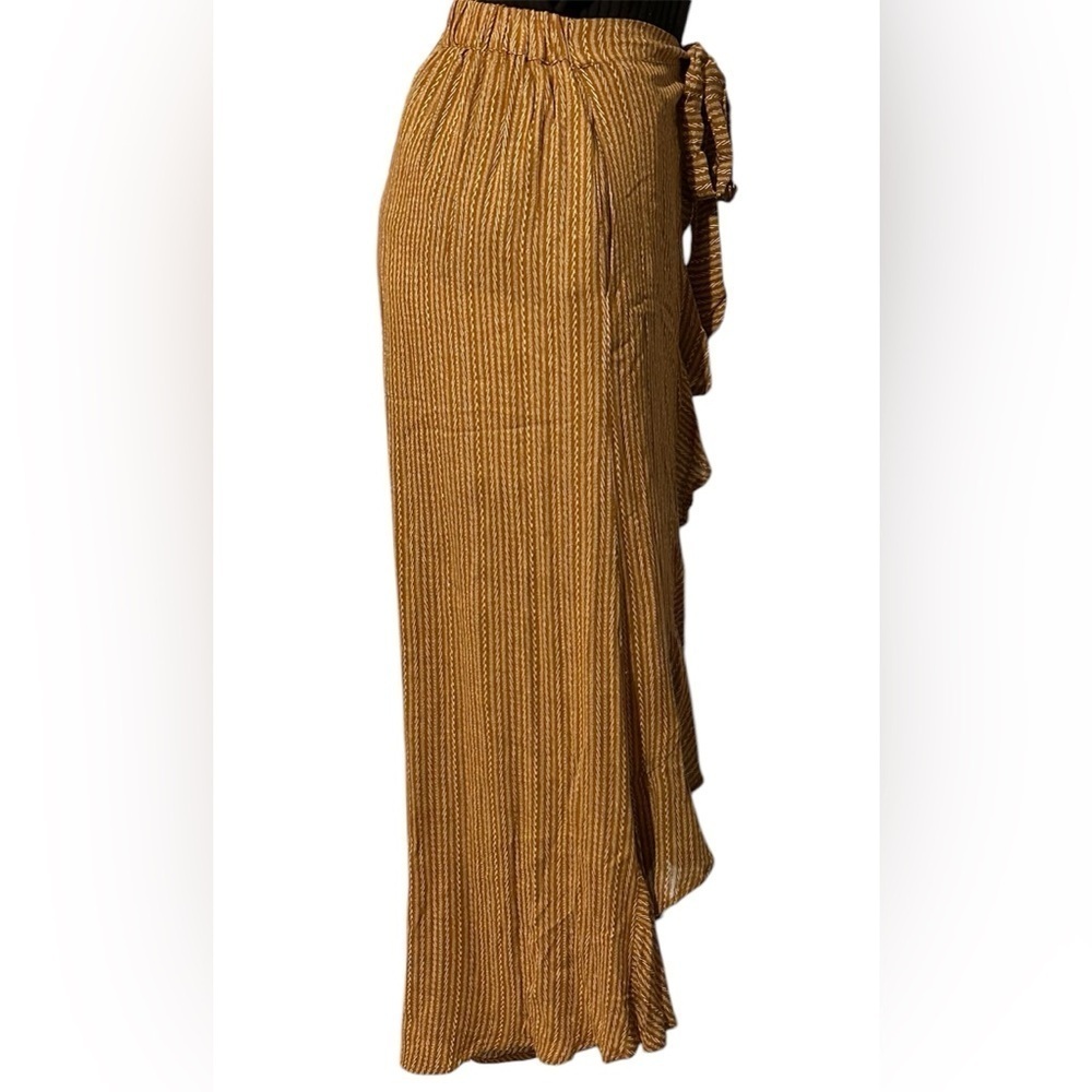 Kori fly-away tie waist pants / jumpsuit hobo wide leg. - Picture 10 of 13